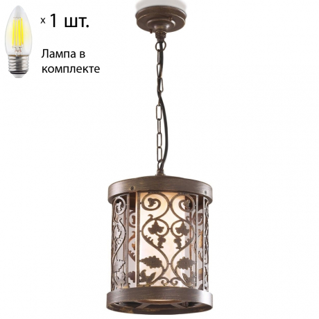 Уличный подвесной светильник с лампочкой Odeon Light Lagra 2286/1+Lamps Е27 Свеча