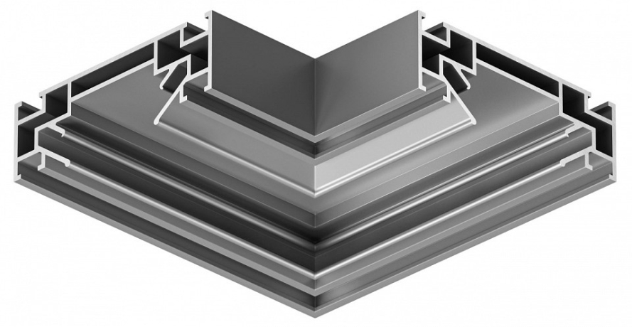 Соединитель угловой внешний для треков встраиваемых Denkirs TR3000 TR3031-AL 