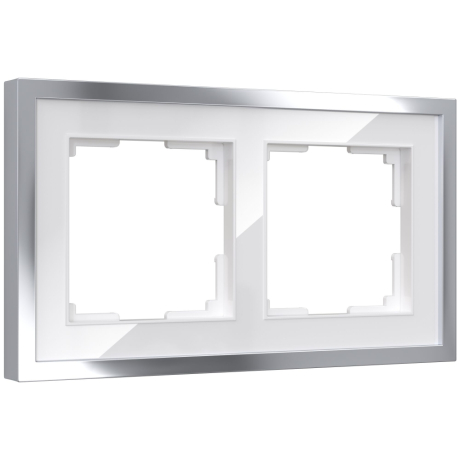 Рамка на 2 поста Werkel Baguette белый/серебро W0022850