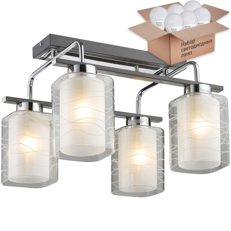 Потолочная светильник с лампочками Velante 278-127-04+Lamps E27 P45 