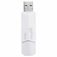 Флеш-диск 64 GB SMARTBUY Clue, USB 2.0, белый, SB64GBCLU-W (513789)