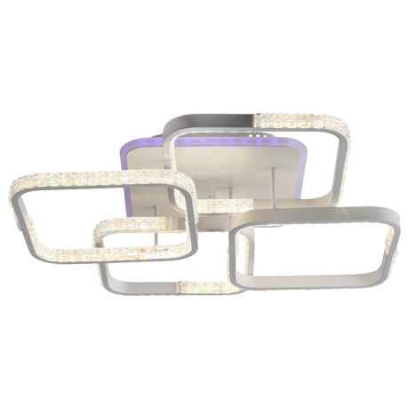 Светодиодная диммируемая люстра с ПДУ Profit Light 8026/4 WHT A 120W+8W RGB 