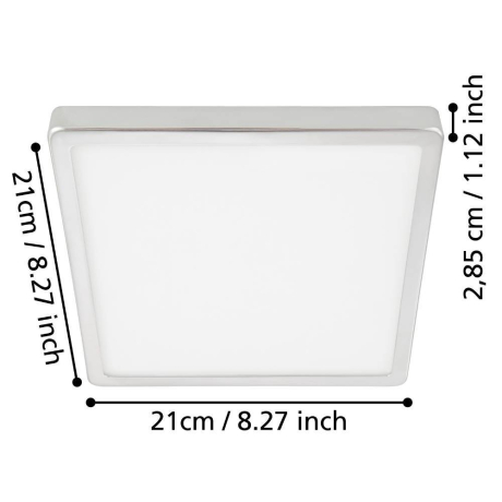 900654 Накладной светильник FUEVA 5, 17W (LED), 3000K, IP44, ?210, сталь, белый / пластик, белый Eglo 