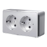Розетка двойная с заземлением (серебряный) Gallant Werkel W5072106 (a052776)