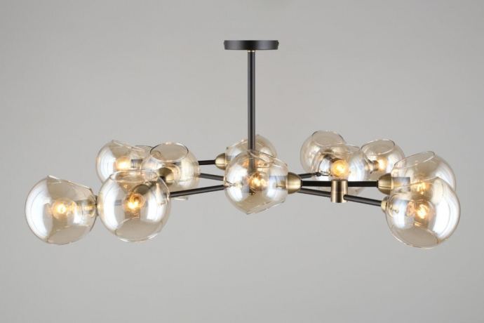 Люстра на штанге с лампочками Omnilux OML-94207-12+Lamps 