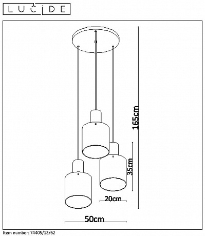 Подвесной светильник Lucide Toledo 74405/13/62 