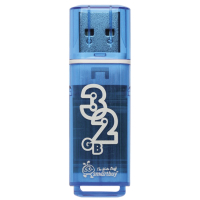Флеш-диск 32 GB, SMARTBUY Glossy, USB 2.0, синий, SB32GBGS-B (512775)