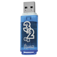 Флеш-диск 32 GB, SMARTBUY Glossy, USB 2.0, синий, SB32GBGS-B (512775)