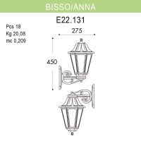 E22.131.000.WXF1R Уличный настенный светильник Fumagalli Bisso/Anna