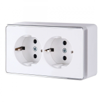 Розетка двойная с заземлением Gallant (белая) Werkel W5072101