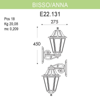 E22.131.000.AYF1R Уличный настенный светильник Fumagalli Bisso/Anna