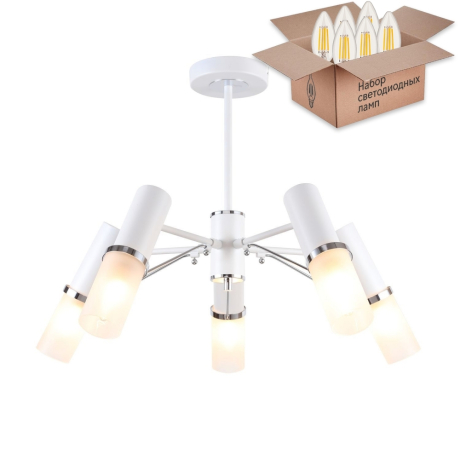 Люстра на штанге с лампочками F-Promo Viator 2559-5P+Lamps E14 Свеча 