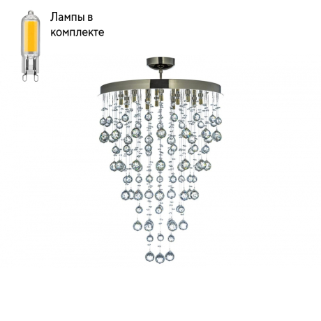 Люстра каскадная с Led лампочками в комплекте Arti Lampadari Flusso H 1.4.55.615 N+Lamps 