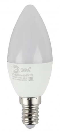 Лампа светодиодная ЭРА E14 6W 4000K матовая ECO LED B35-6W-840-E14 Б0020619 