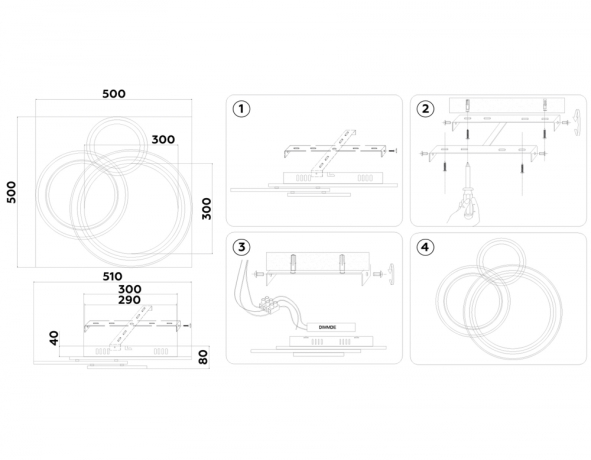 Потолочный светодиодный светильник с пультом Ambrella light ACRYLICA FA8515 