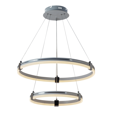 Подвесная диммируемая люстра с пультом ДУ Profit Light 6043/2 WHT+CHR 114W 