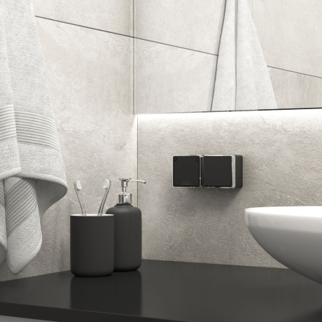 Выключатель одноклавишный влагозащищенный Gallant (черный/хром) Werkel W5010235