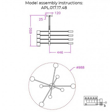 Люстра на штанге Aployt Frania APL.017.17.48 