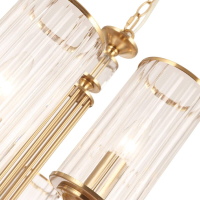 Подвесная люстра с лампочками CRYSTAL LUX Gloria SP9 Brass+Lamps