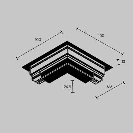 Соединитель угловой L-образный для треков встраиваемых Maytoni Technical Accessories for tracks Exility TRAM034CL-42B 