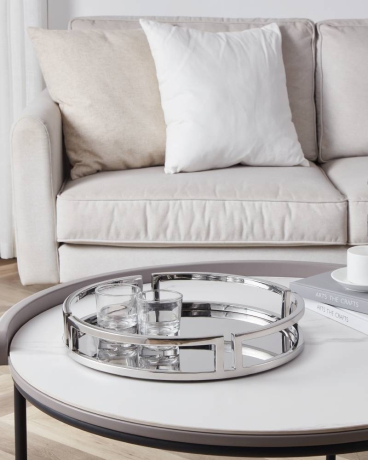 427019 Поднос декоративный SAVANT, L380, B380, H65, сталь, цвет хром Eglo 