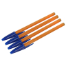 Нарушена упаковка!  <375849> Ручки шариковые BIC "Orange Original Fine", НАБОР 4 шт., СИНИЕ, узел 0,8 мм, линия письма 0,3 мм, пакет, 8308521 (141308)