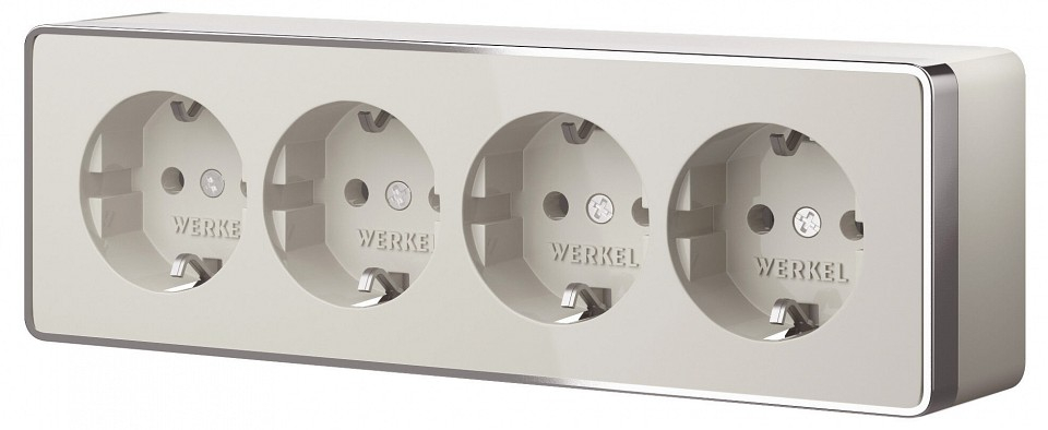 Розетка четверная с заземлением и со шторками Werkel Gallant W5072204