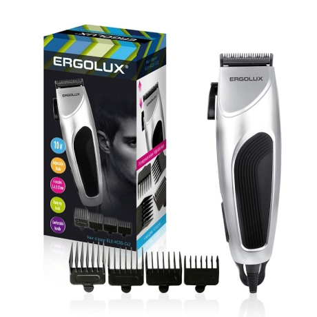 Нарушена упаковка! <248503> ERGOLUX ELX-HC03-C42 серебр. (машинка для стрижки волос, 10Вт, 220-240В)