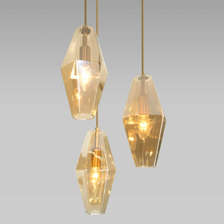 Подвесной светильник Prism Eurosvet 50236/3 янтарный 