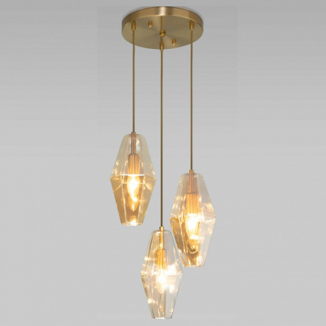 Подвесной светильник Eurosvet Prism 50236/3 янтарный 