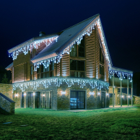 12х0,6м. Электрогирлянда Бахрома Vegas 288LED холодный свет 72 нит., блок пит IP44 220V/24V 55161