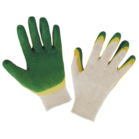 Нарушена упаковка!  <221353> Перчатки хлопчатобумажные износостойкие, ДВОЙНОЙ латексный облив, 13 класс, КОМПЛЕКТ 5 ПАР, LAIMA ЛЮКС, 605349 (605349)