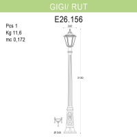 E26.156.000.WXF1R Фонарный столб Fumagalli Gigi/Rut