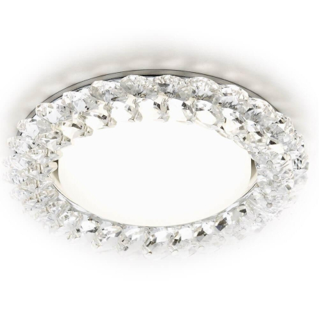 Нарушена упаковка!  <161374> G206 CL/CH Встраиваемый точечный светильник GX53 Ambrella light Crystal