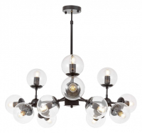 Люстра на штанге LUMINA DECO Zodiak LDP 160-12 BK+PR