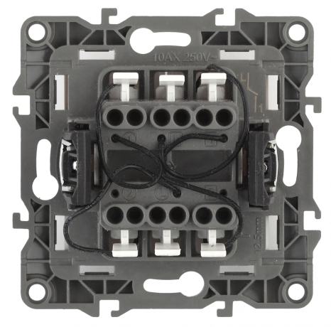 Выключатель двухклавишный с подсветкой ЭРА 12 10AX 250V 12-1105-01 Б0014657