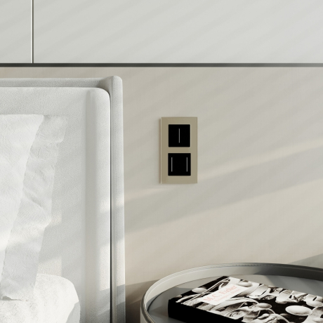 Сенсорный выключатель двухклавишный с подсветкой (черный) W4522008 Werkel 