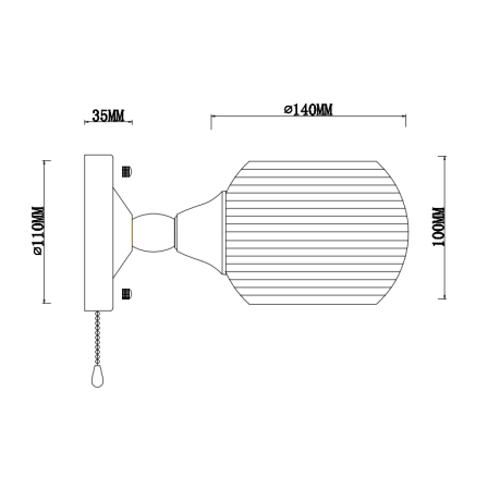 Бра с лампочкой Velante 214-501-01+Lamps E27 P45 