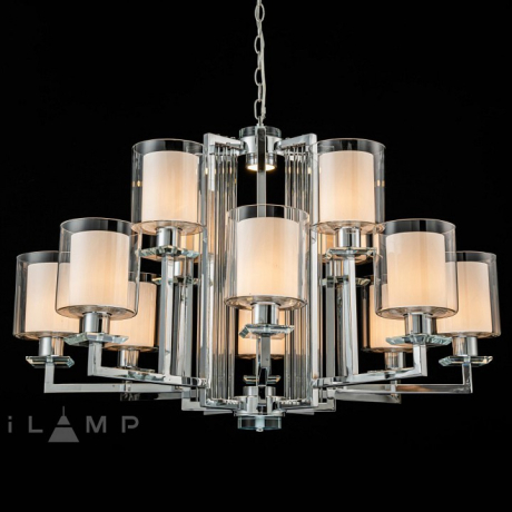 Подвесная люстра iLamp King RM6201-8+4 CR+CL 