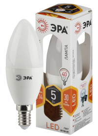 Лампа светодиодная ЭРА E14 5W 2700K матовая LED B35-5W-827-E14 Б0018871