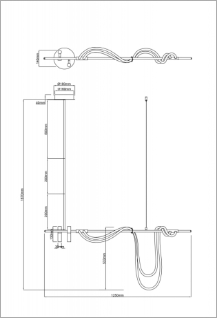 Светильник на штанге Arte Lamp Klimt A2850SP-45PB 