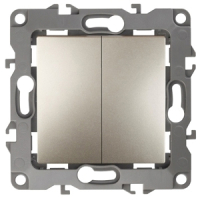 Выключатель двухклавишный ЭРА 12 10AX 250V 12-1004-04 Б0014654