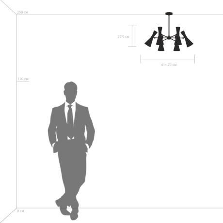 Люстра на штанге Lightstar Dumo (MD8506/6A) 816066 