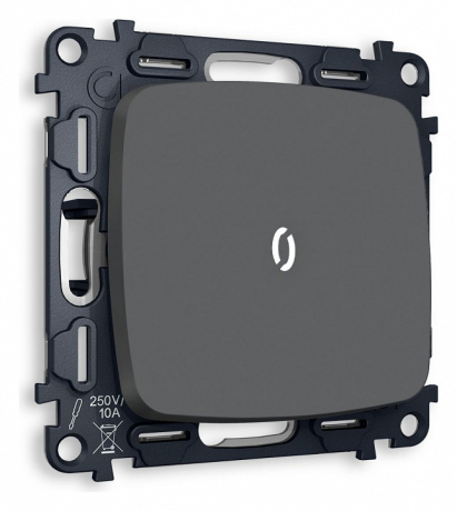 Выключатель одноклавишный с подсветкой без рамки Ambrella Volt OMEGA MO902015