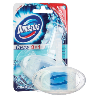 Нарушена упаковка!  <219803> Блок туалетный подвесной твердый 40 г DOMESTOS (Доместос) "Атлантик", основной блок (602271)