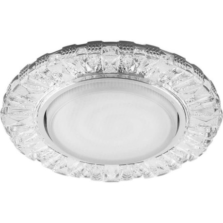 Светильник встраиваемый с белой LED подсветкой Feron CD4023 потолочный GX53 без лампы прозрачный 29476 