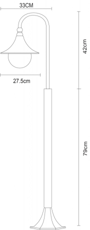 Уличный столб с лампочкой Arte lamp A1086PA-1BG+Lamps