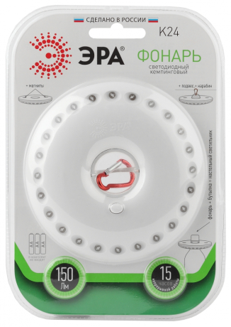 Кемпинговый светодиодный фонарь ЭРА от батареек 20x140 150 лм K24 Б0032282