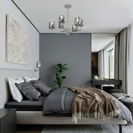 Люстра на штанге со стеклянными плафонами Eurosvet Pluto 60156/6 (a065043) 