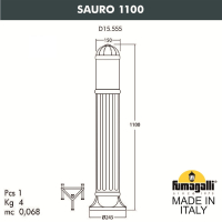 Садовый светильник-столбик Fumagalli Sauro 1100 D15.555.000.LXE27H.FRA